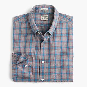 J. Crew Heather Poplin Gray Check Shirt